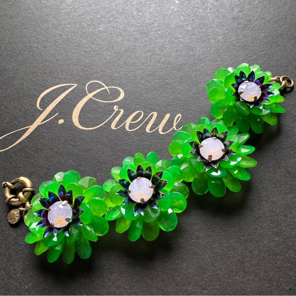 J. Crew Zinnia Crystal Flower Bracelet - Picture 4 of 5